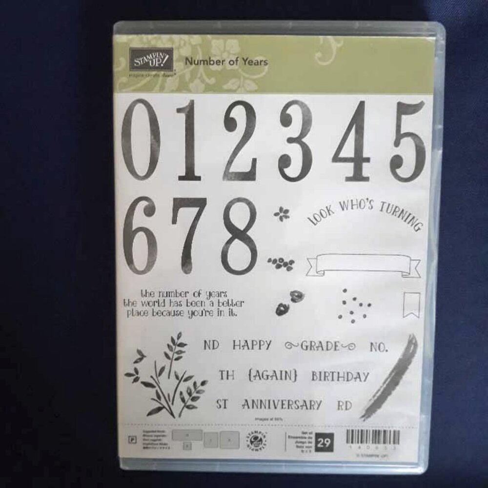 Stampin' Up! Number Of Years Photopolymer Stamp Set - New!